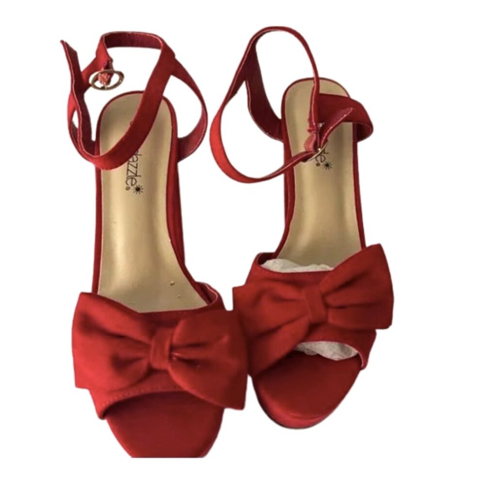 Shoe Dazzle Women's Red Platform Pumps size 7 - Picture 1 of 16